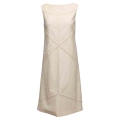 Cream Jil Sander Sleeveless Geometric Shift Dress Size IT 38