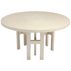 Cream Lacquer Resin Dining Table by Dresse