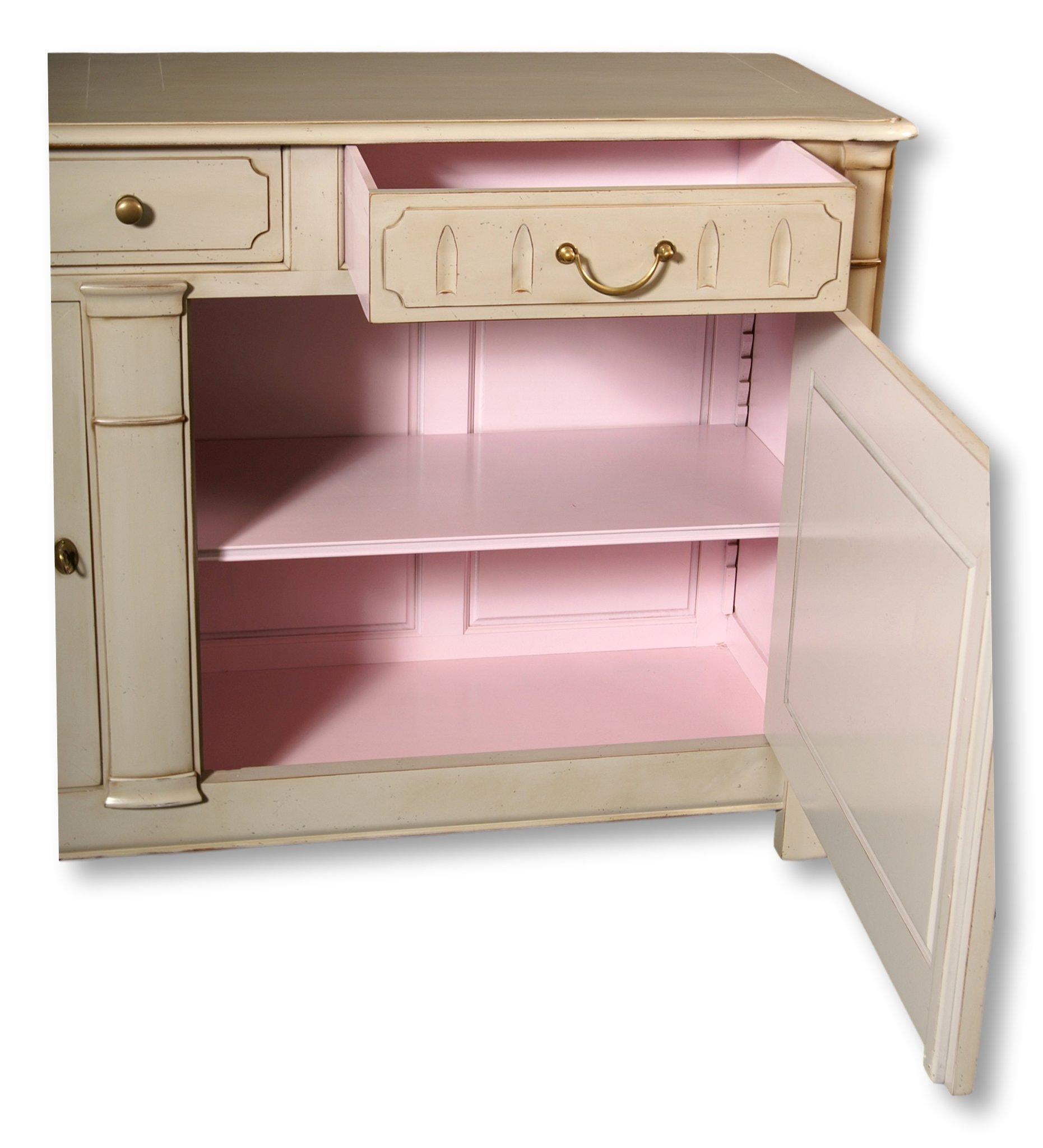 pink buffet cabinet