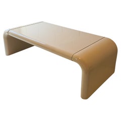 Cream Lacquered Waterfall Coffee Table