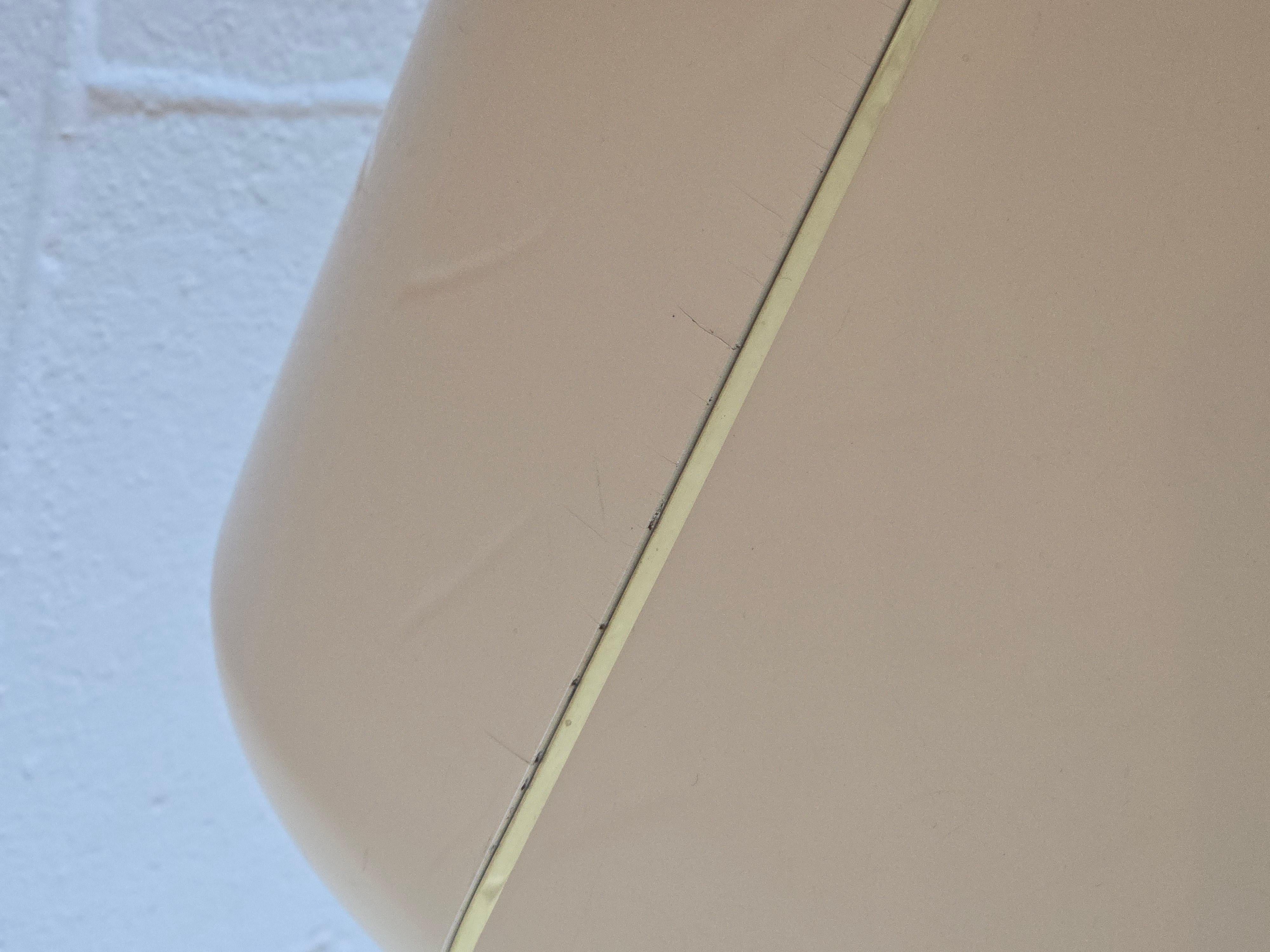 Cream Lacquered Waterfall Side End Table For Sale 1