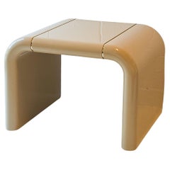 Cream Lacquered Waterfall Side End Table