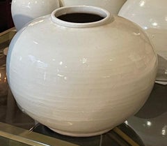 Cream Large Squat Shape Vase, China, Contemporary