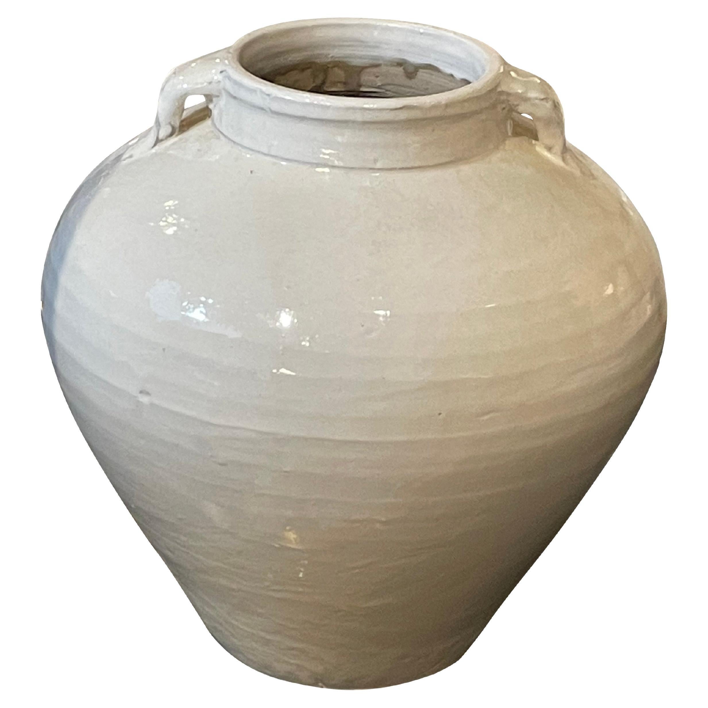Cream Large Two Handled Vase, China, Contemporary