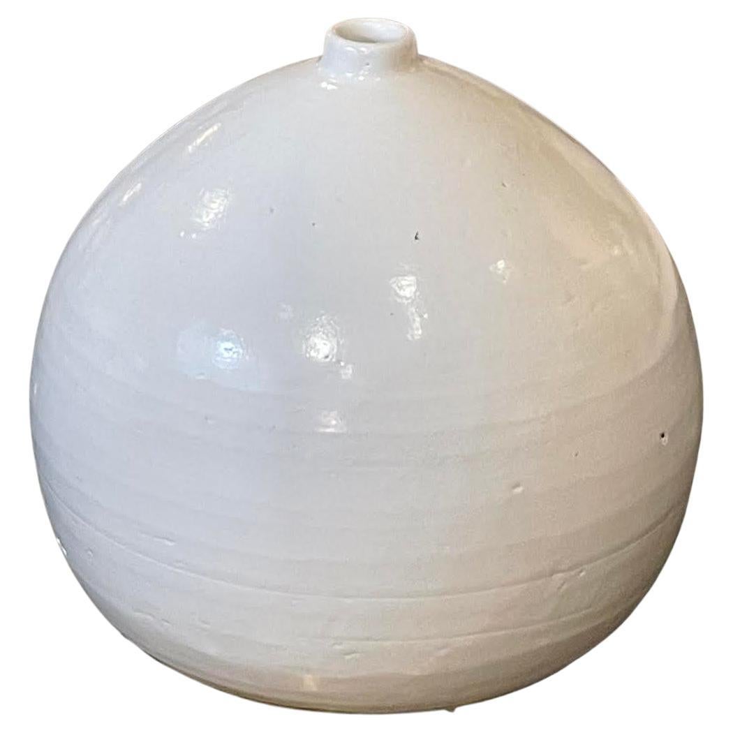 Cream Large Vase with Small Spout Opening, China, Contemporary For Sale