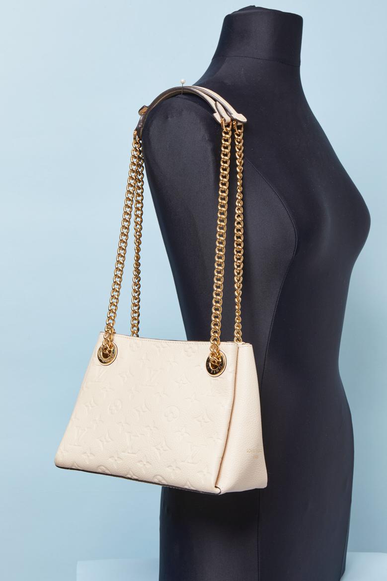 Sac à bandoulière en cuir crème avec monogramme LOUIS VUITTON en vente 2