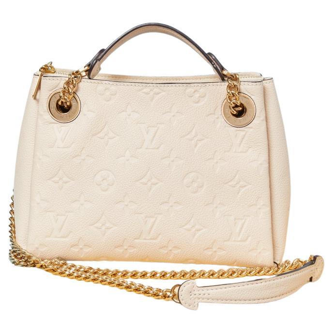 Sac à bandoulière en cuir crème avec monogramme LOUIS VUITTON en vente
