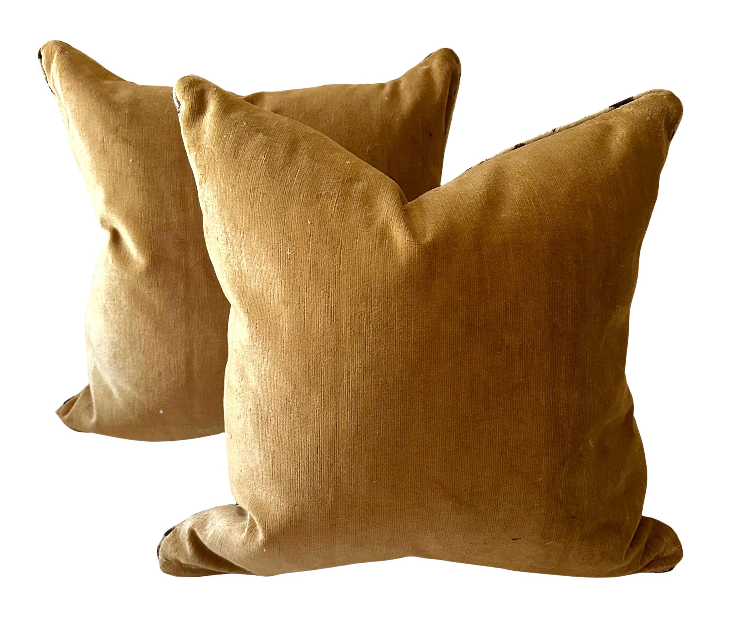 Cotton Cream Leopard Scalamandre Pillows, a Pair