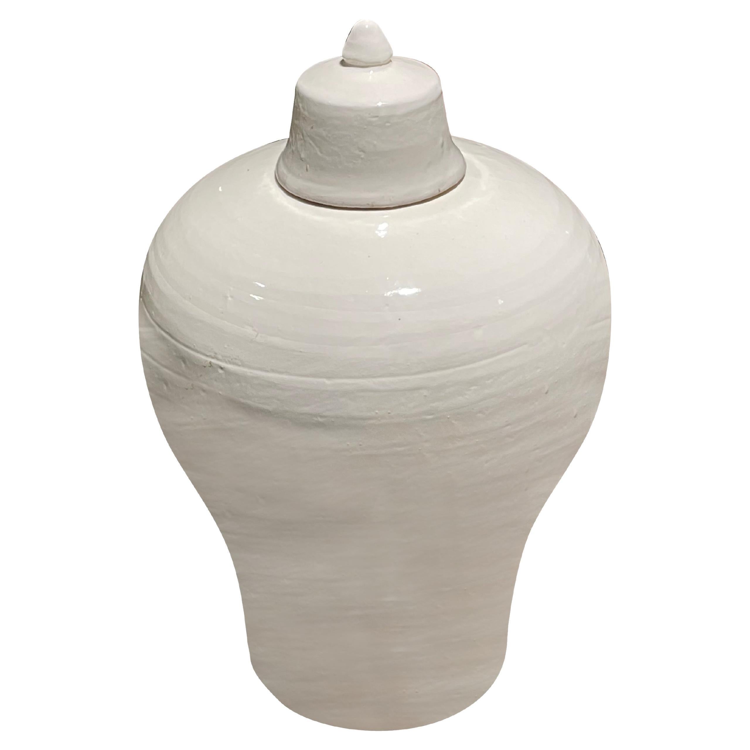 Cream Lidded Vase, China, Contemporary