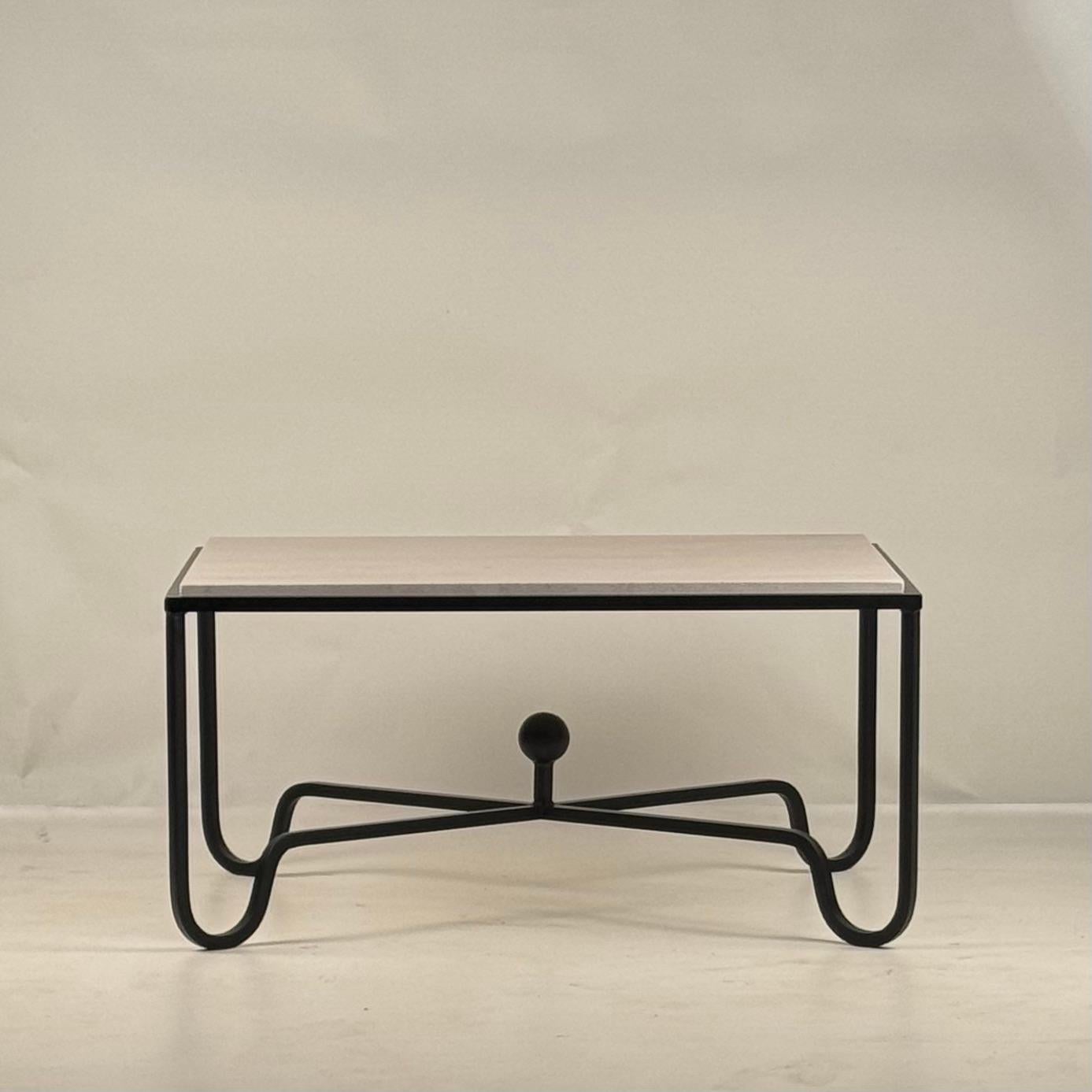 Modern Cream Limestone 'Entretoise' Coffee Table by Design Frères For Sale