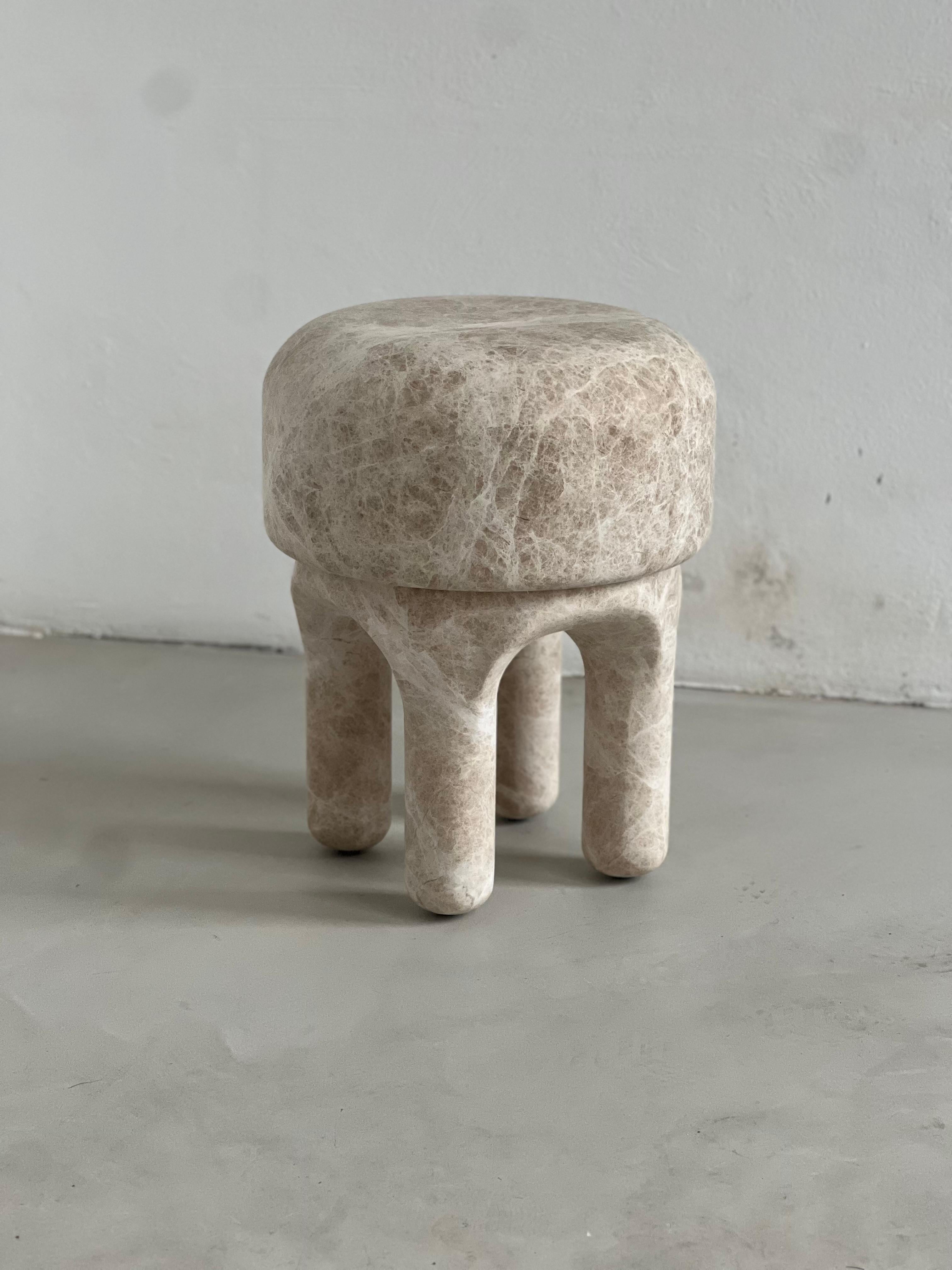 Marble Sculptural Medusa Side table / Stool by Spinzi Milano , Collectible Design For Sale