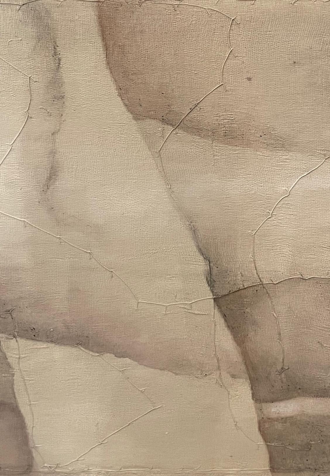 Cream, Mauve and Grey Painting by Belgian Artist Diane Petry, Contemporary In New Condition In New York, NY