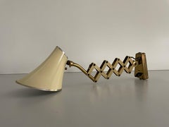 Cream Metal Brass Scissor Wall Lamp by Karl Lang for SIS Licht, 1950s, Germany