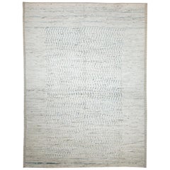 Cream Modern Moroccan Style Rug. Size: 10 ft x 13 ft 9 in