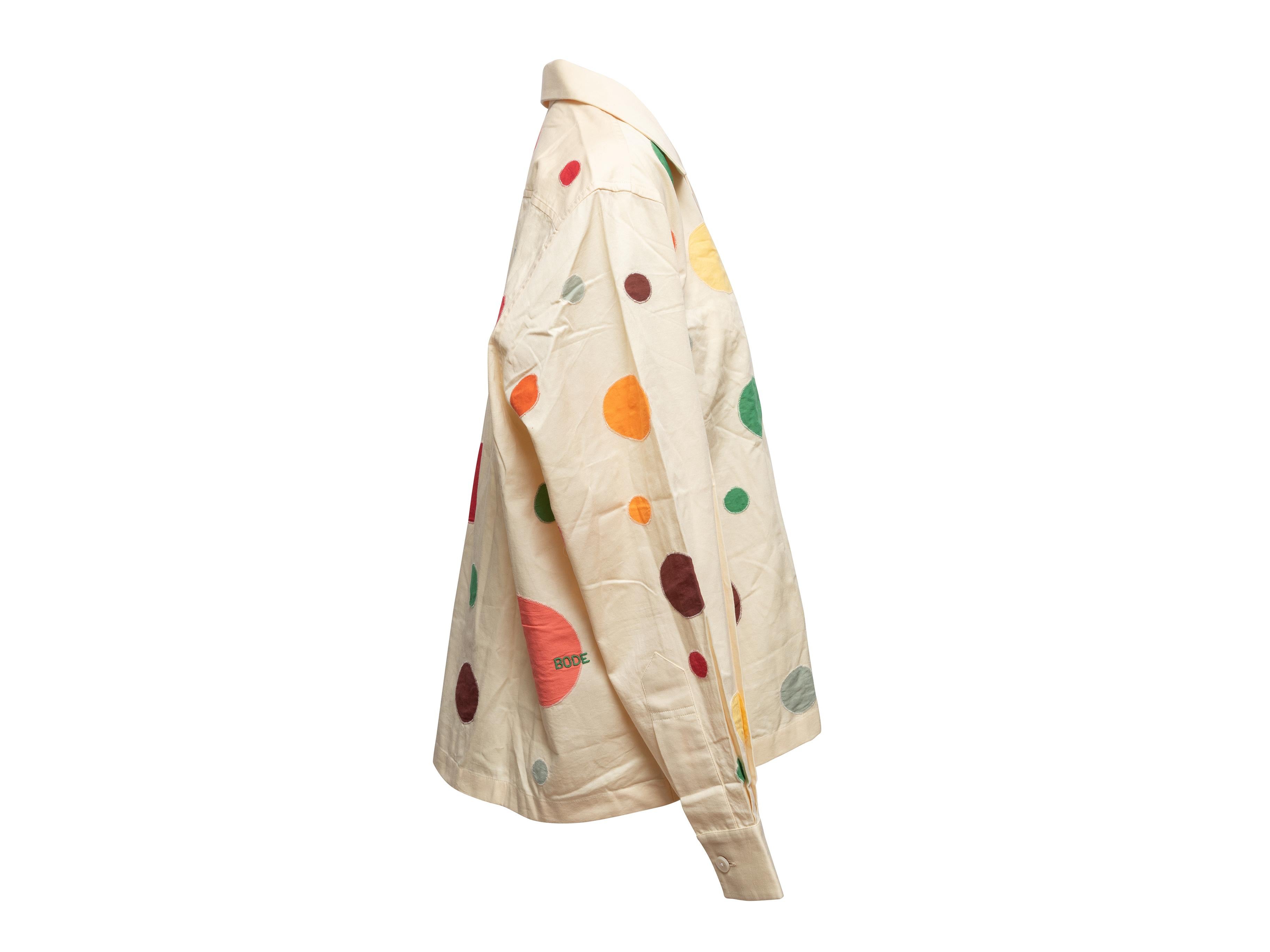 Creme & Multicolor Bode Polka Dot Patchwork Jacke Größe US L im Zustand „Gut“ im Angebot in New York, NY