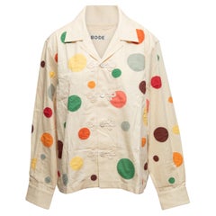 Creme & Multicolor Bode Polka Dot Patchwork Jacke Größe US L