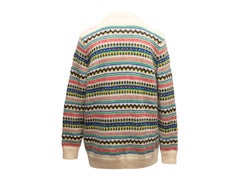 Cream & Multicolor Saint Laurent Wool & Mohair-Blend Cardigan