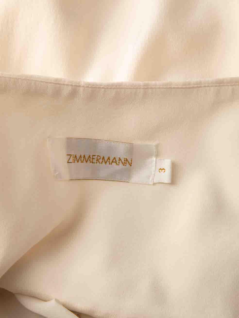Zimmermann Cream One Shoulder Ruched Detail Mini Dress Size XL 1