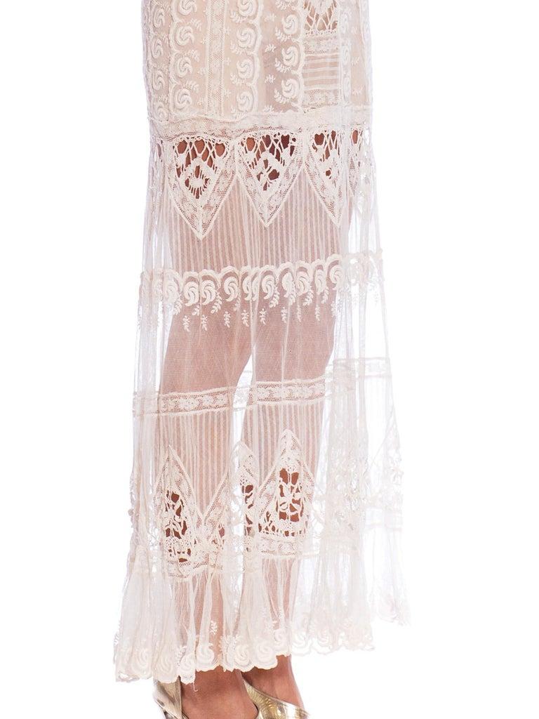 Cream Organic Cotton Victorian Lace Dress For Sale 6