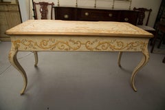 Cream-Painted and Decorated Louis XV Style Writing Table