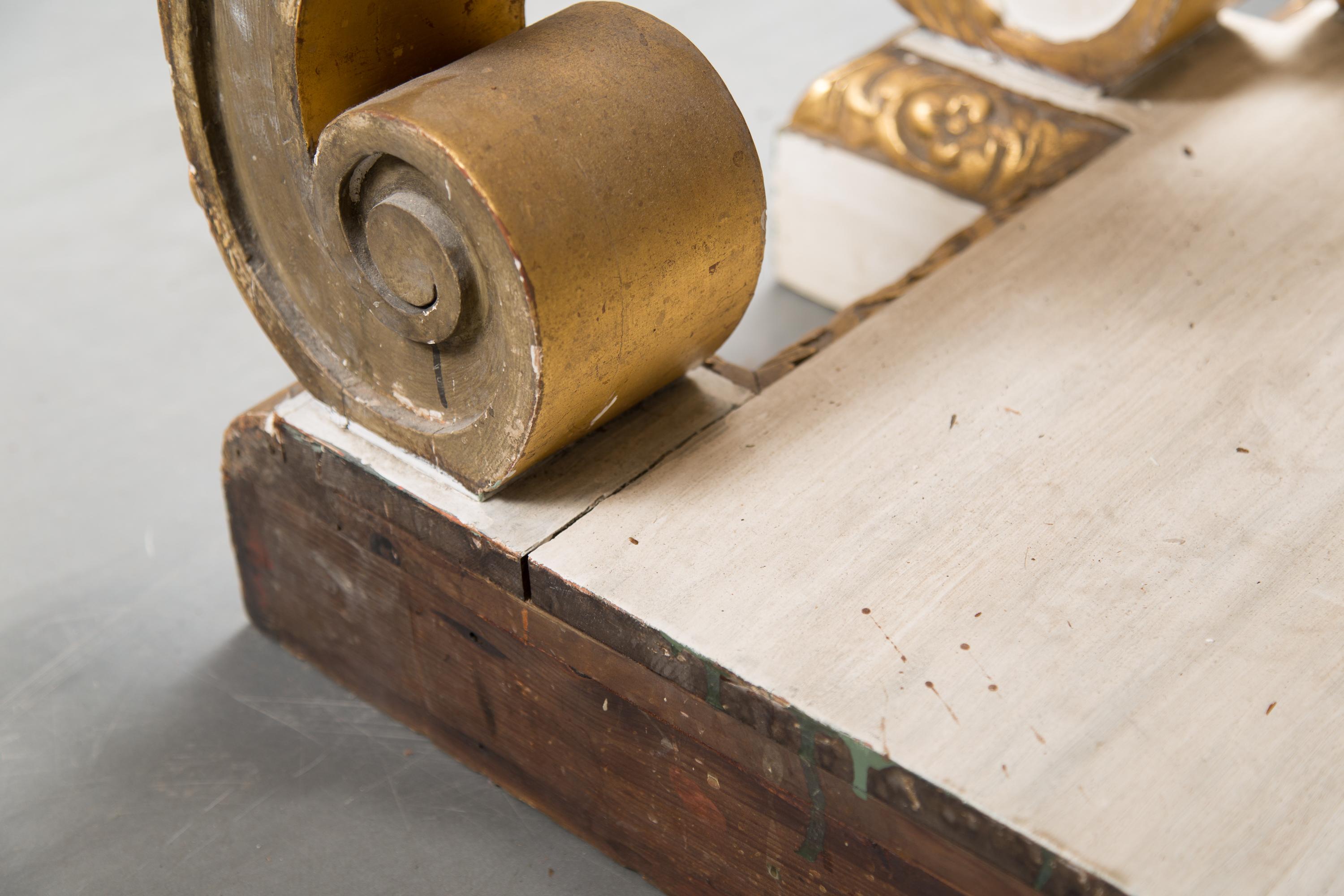 Other Cream-Painted and Parcel Gilt Italian Console with Marble Top