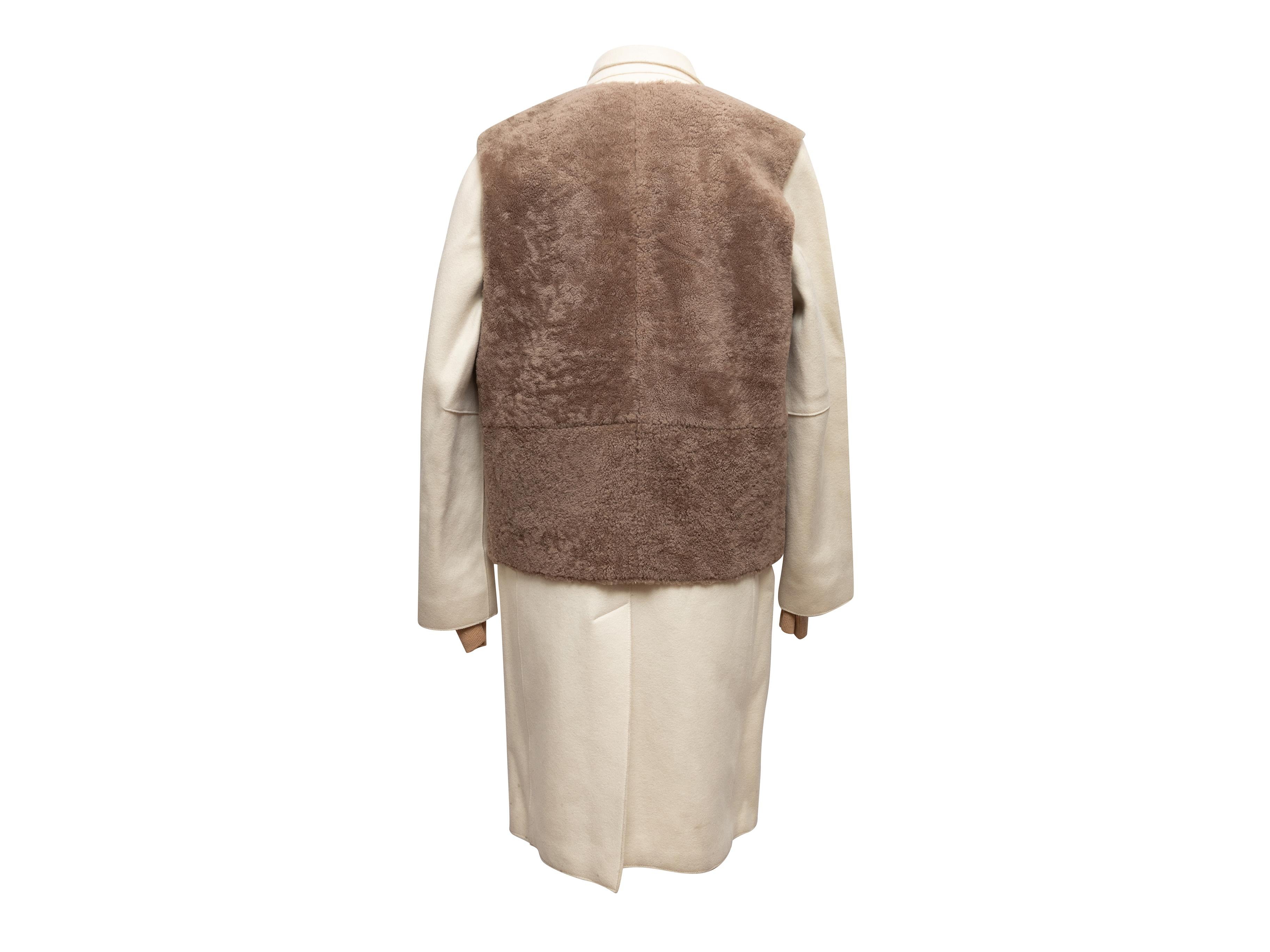 Women's Cream Phillip Lim Coat & Shearling Vest For Sale