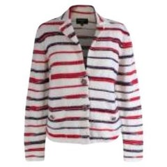 cream & red knitted cashmere jacket