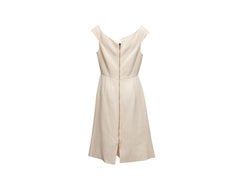 Cream Roland Mouret Wool Sleeveless Dress Size US 12