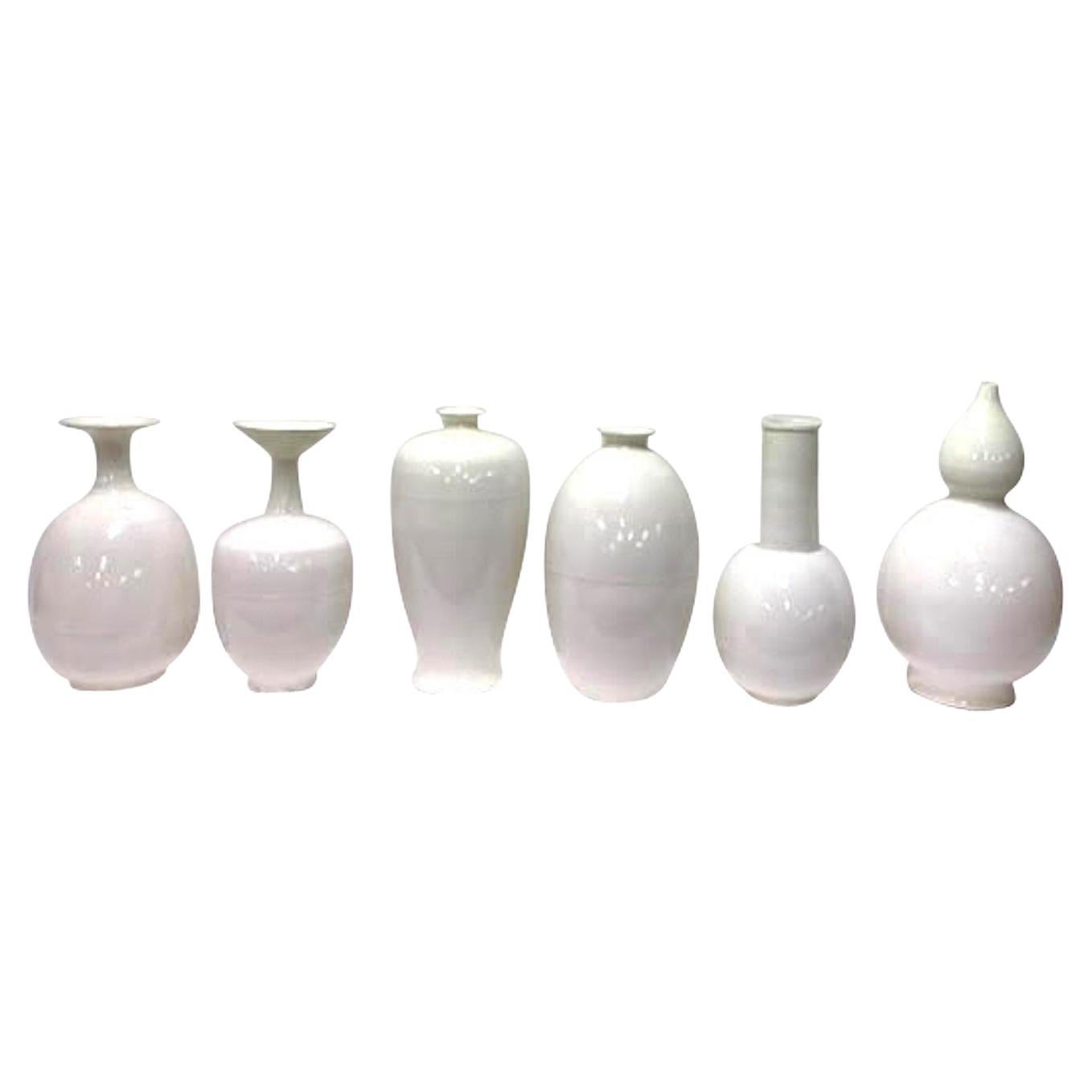 Cream Sculptural Shapes Extra Large Ceramic Vases, China, Contemporary For Sale