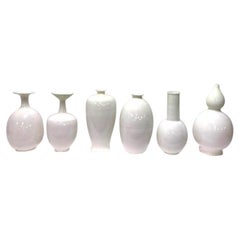 Cream Sculptural Shapes Extra Large Ceramic Vases, China, Contemporary
