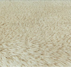 Cream Shag Textural Custom Rug "Soft Drift" by Doris Leslie Blau