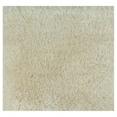 Cream Shag Textural Custom Rug "Soft Drift" by Doris Leslie Blau
