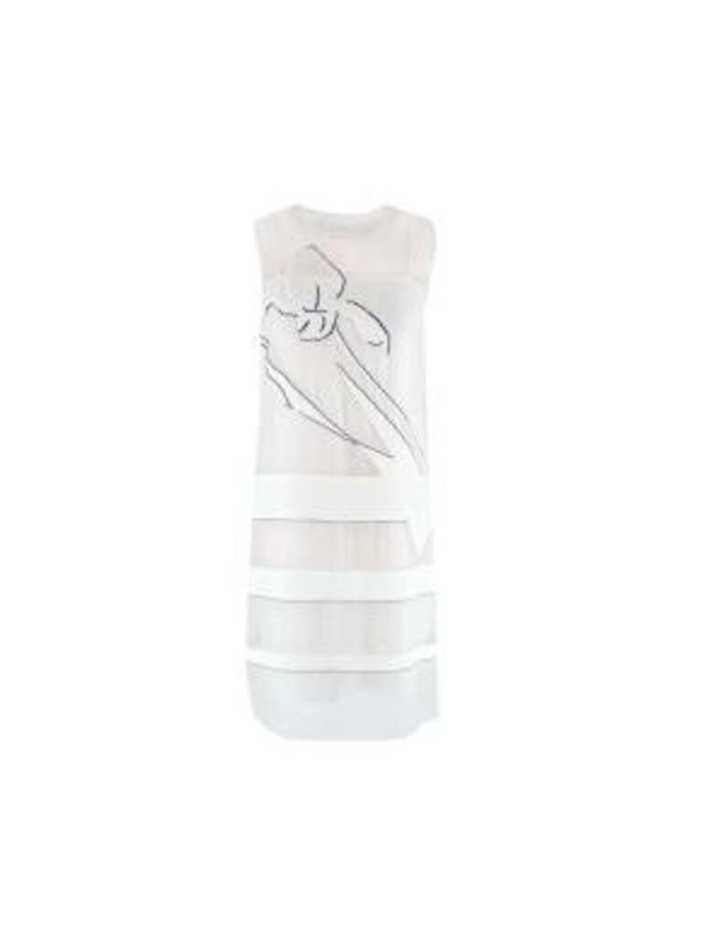 Cream Sheer Silk Sequined Dress with Slip For Sale at 1stDibs