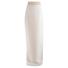 Cream silk crepe shell top & column skirt