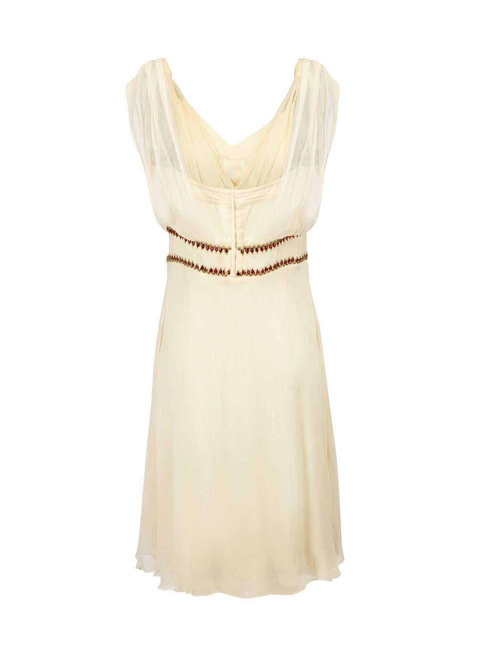 cream embellished dress