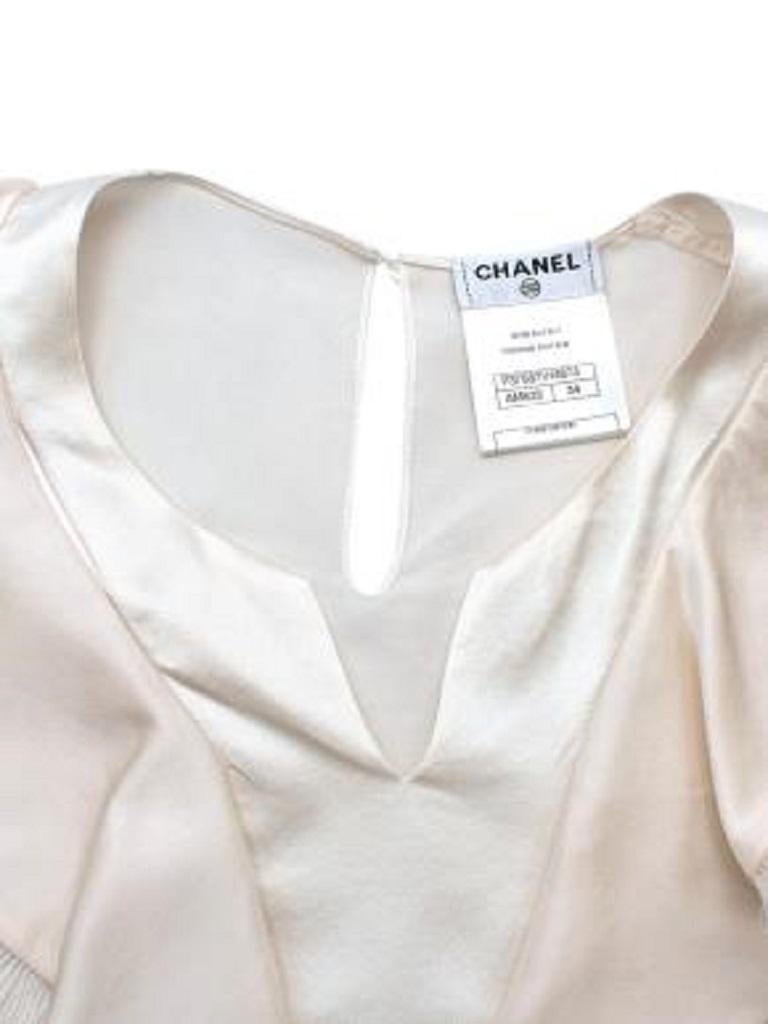 Cream Silk Frilled Sleeveless Top For Sale at 1stDibs