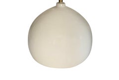 Cream Ceramic Table Lamp with Linen Shade, Contemporary Design, China