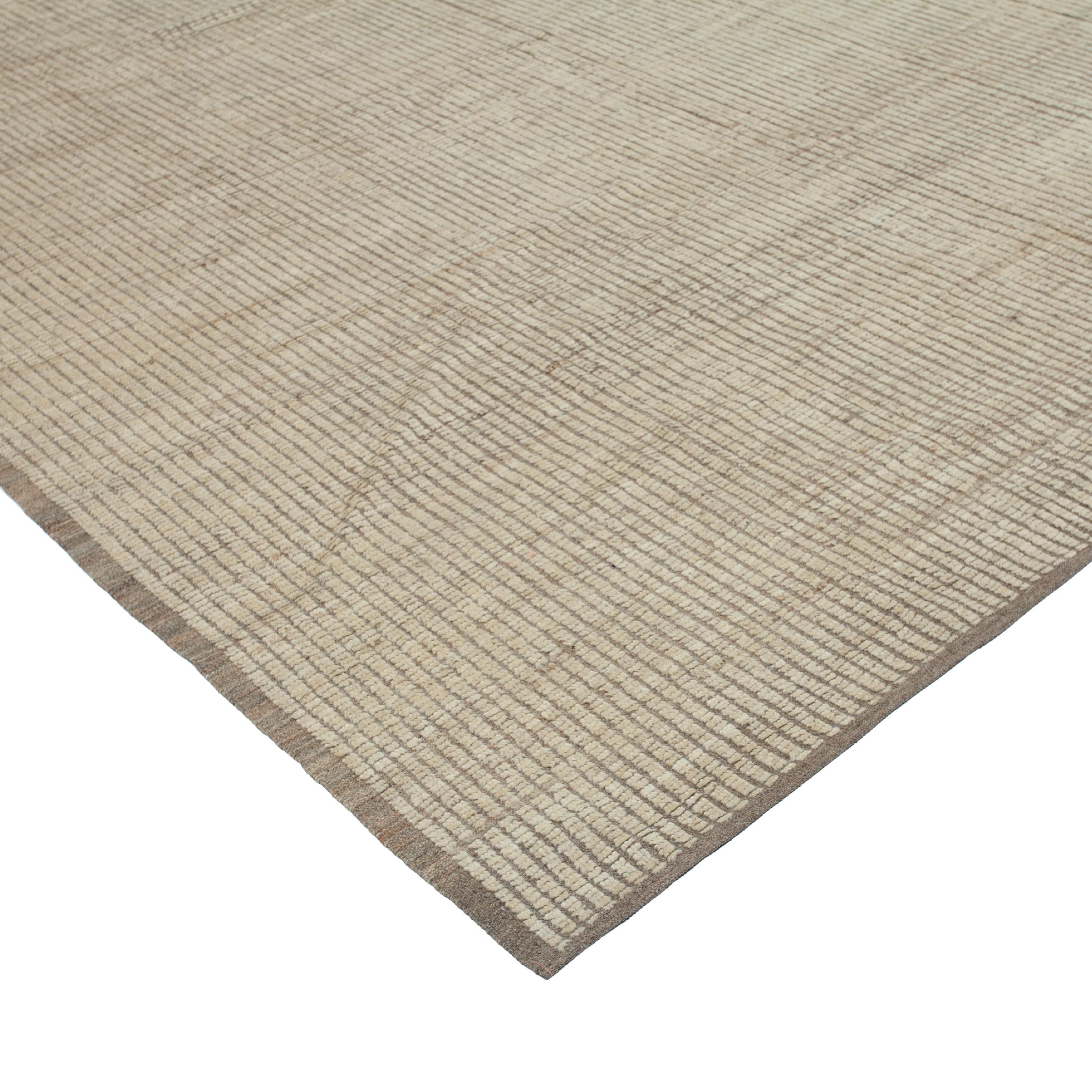 Mid-Century Modern abc carpet Cream Solid Zameen Modern Wool Rug - 9'4
