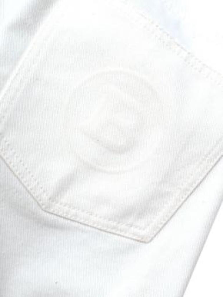 Cream Tapered Jeans with Gold Buttons For Sale at 1stDibs