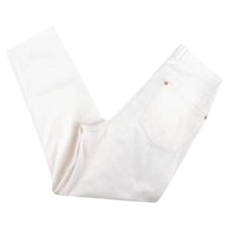 Cream Tapered Jeans with Gold Buttons For Sale at 1stDibs