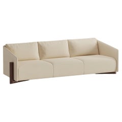 Cream Timber 4 Seater Sofa by Kann Design