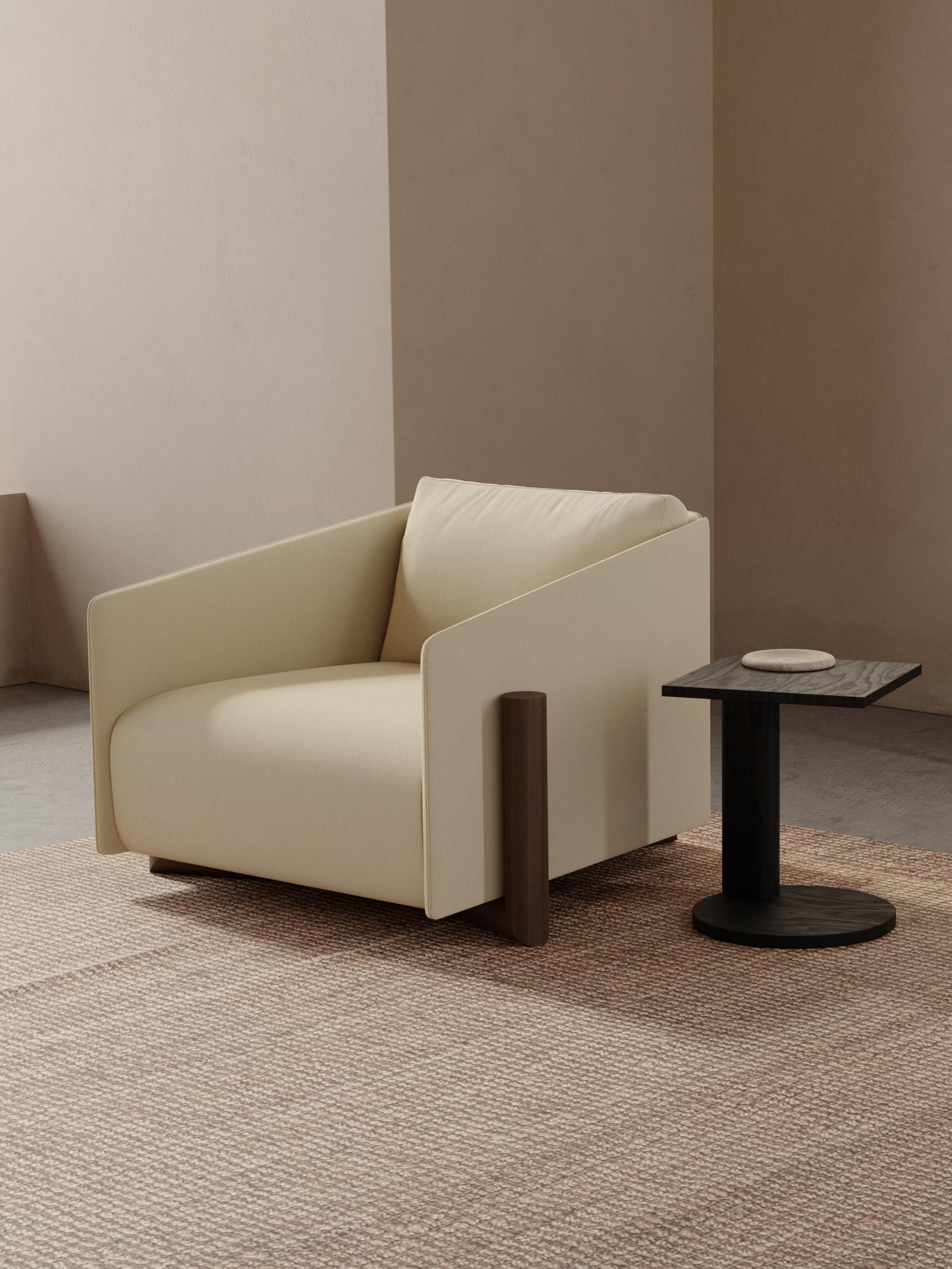 Cream Timber Armchair by Kann Design For Sale 5