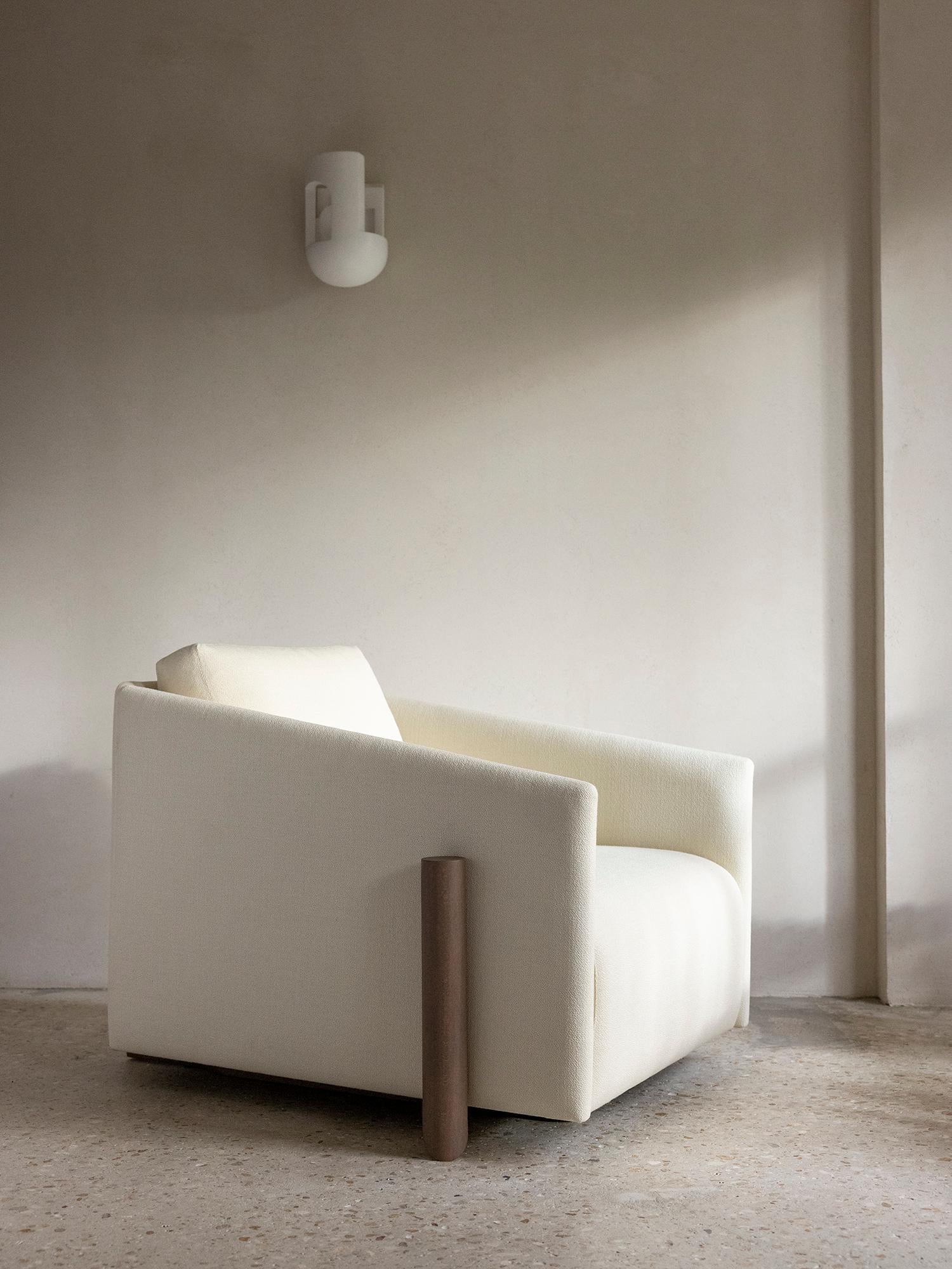 French Cream Timber Armchair by Kann Design For Sale