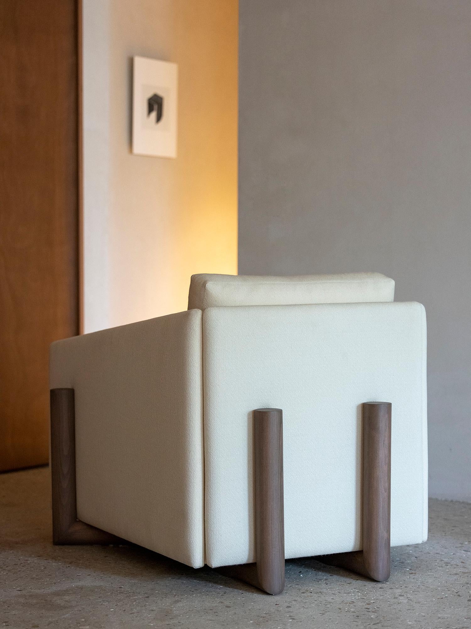 Contemporary Cream Timber Armchair by Kann Design For Sale