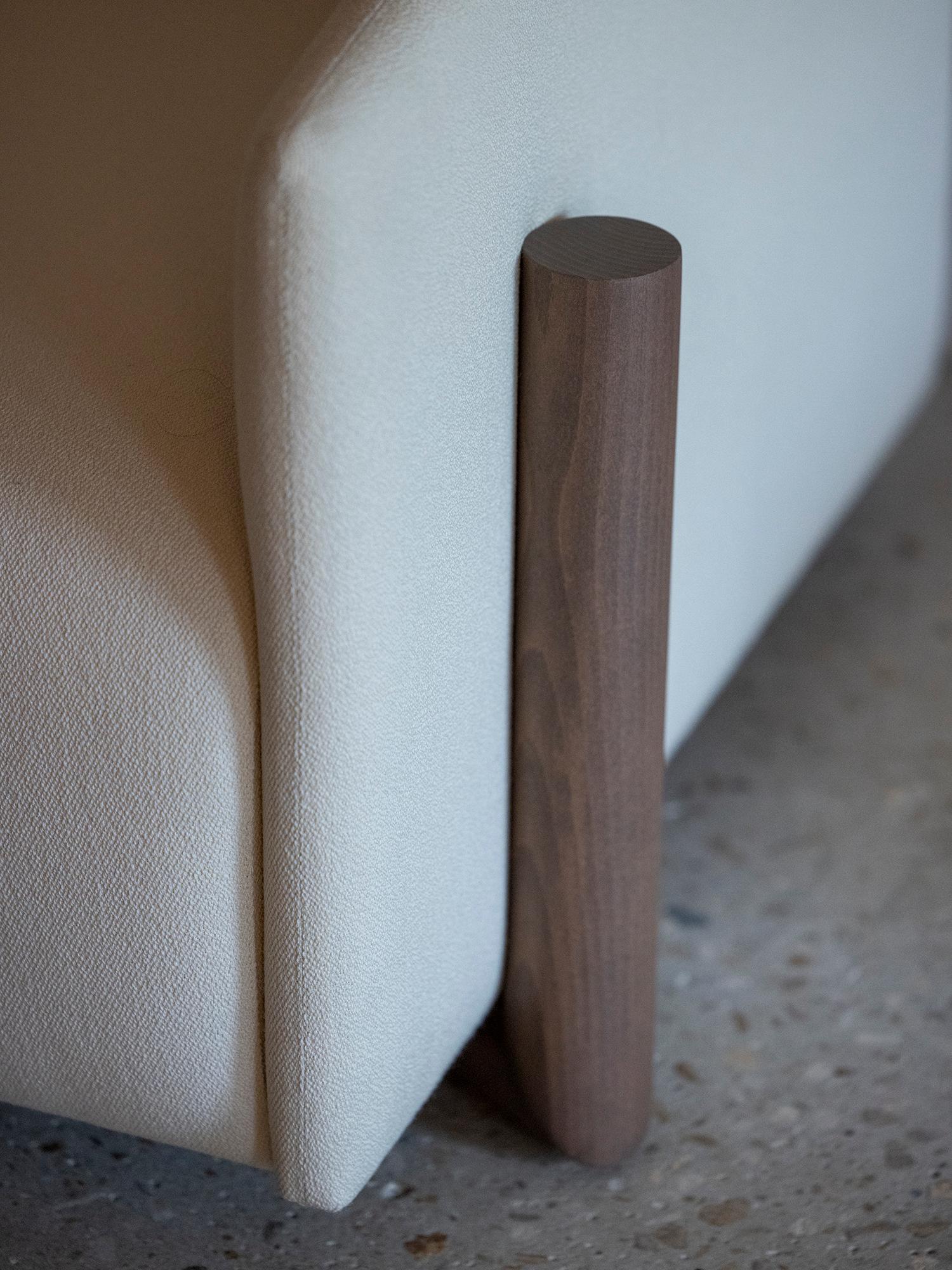 Fabric Cream Timber Armchair by Kann Design For Sale