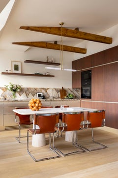 Cream Travertine Rectangle Dining Table, in the Style of 1970 Angelo Mangiarotti