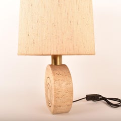 Cream Travertine Table Lamp By Fratelli Mannelli, Italy, 1970