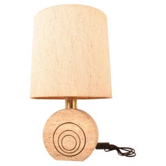 Retro Cream Travertine Table Lamp By Fratelli Mannelli, Italy, 1970