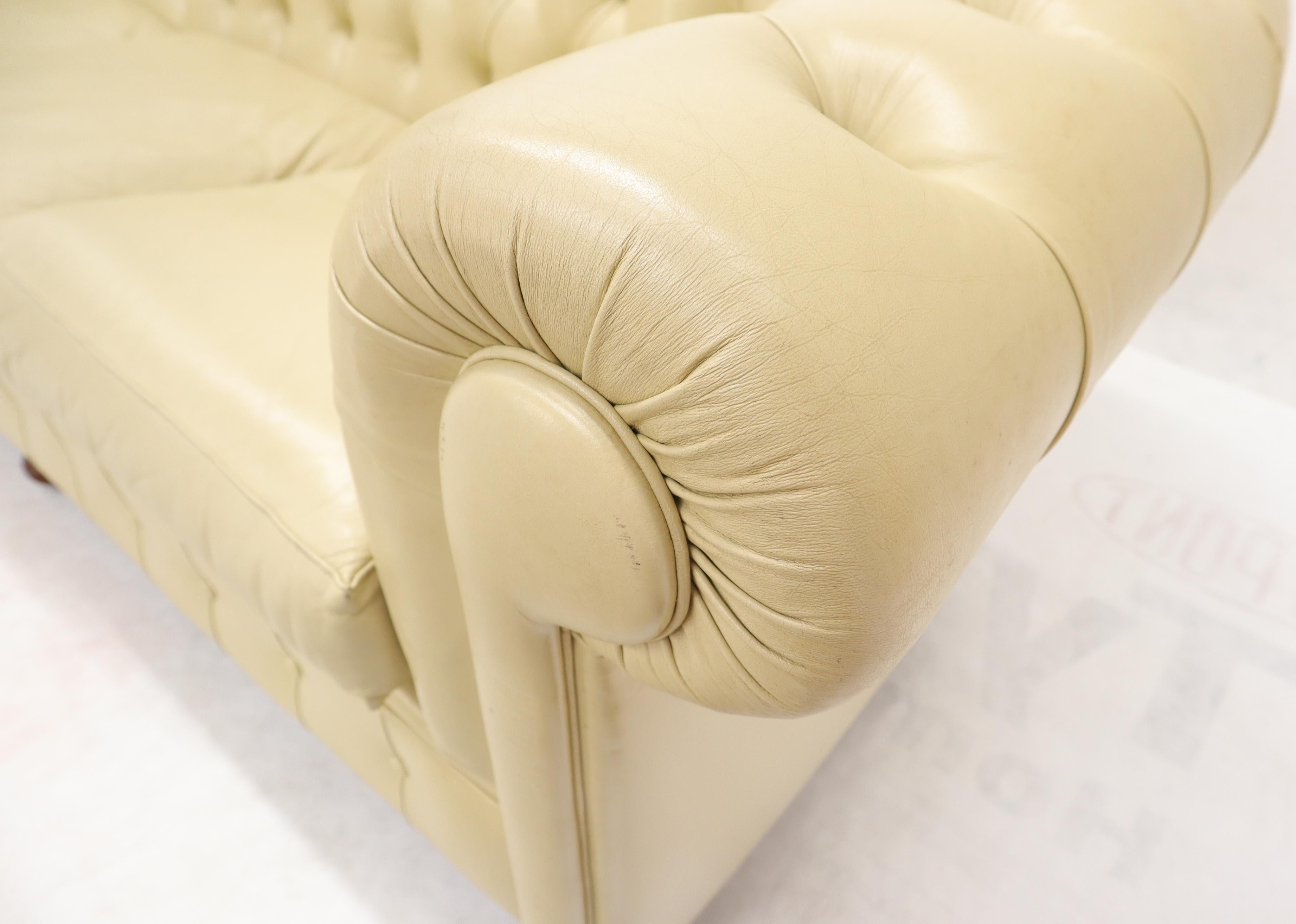 cream leather chesterfield sofa