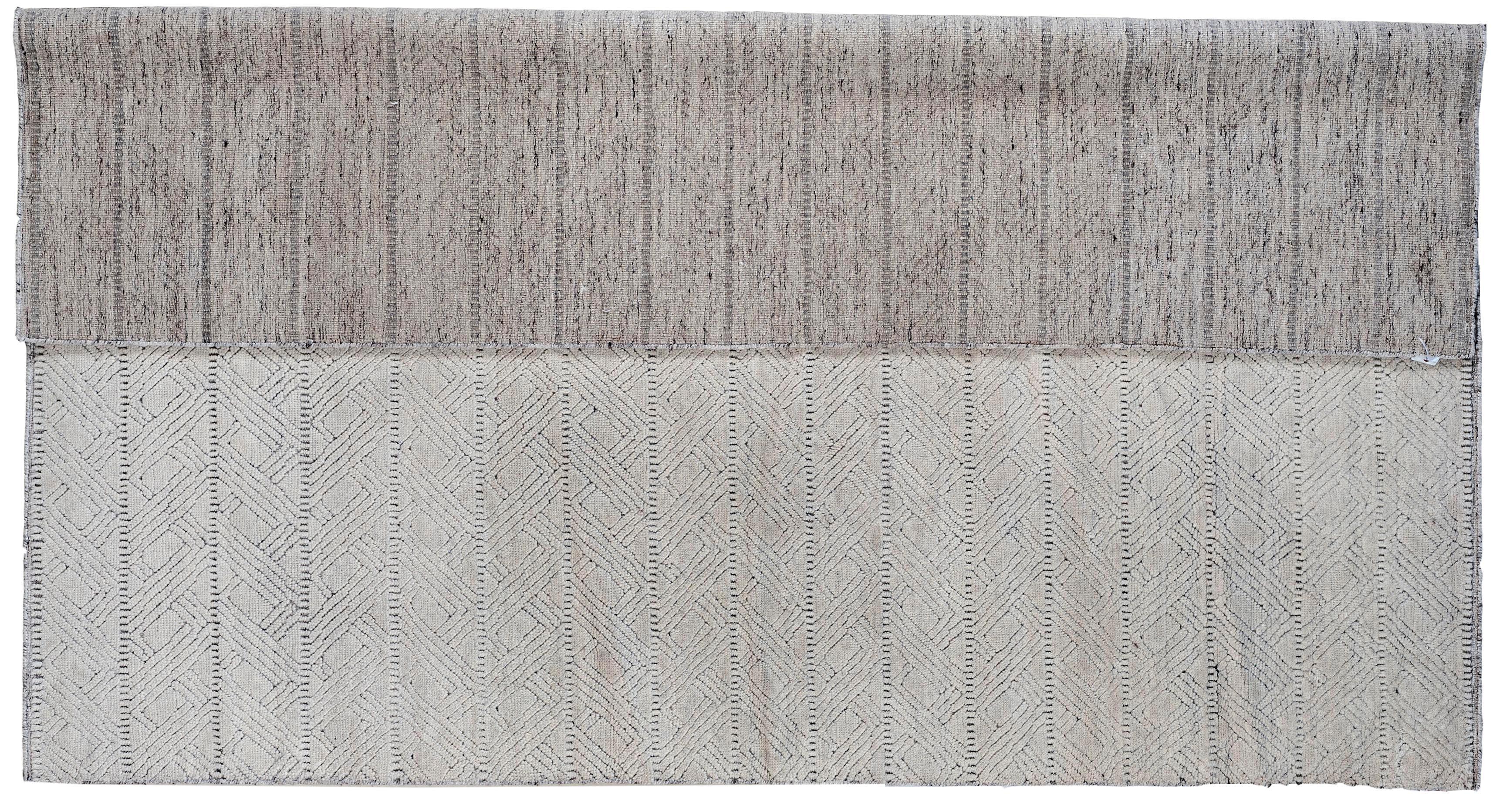 Indiano Tappeto d'area con design marocchino Cream Twist in vendita